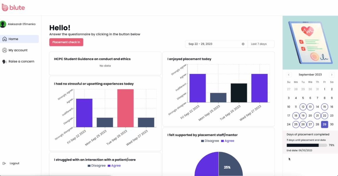 Blute - Clinical placement tracker